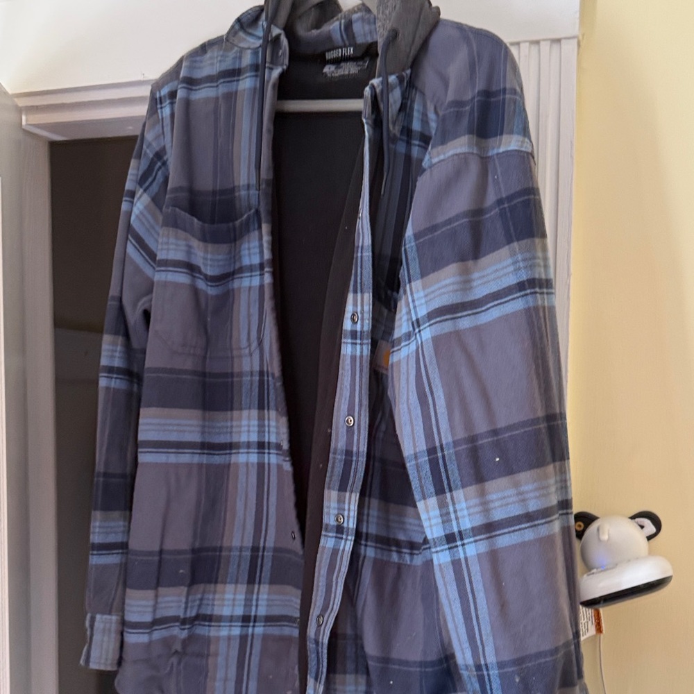 Carhartt Gray and Blue Plaid Jacket